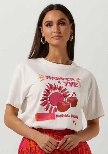 Ecru HARPER & YVE T-shirt TROPICAL-SS - large
