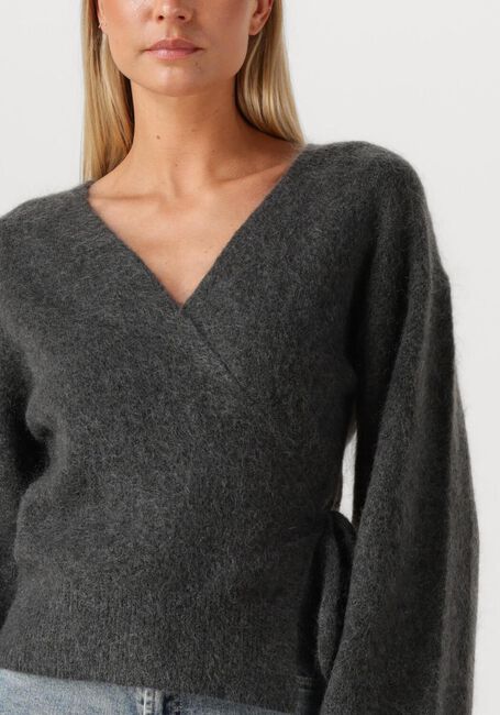 Graue SECOND FEMALE Strickjacke BROOK KNIT WRAP CARDIGAN - large