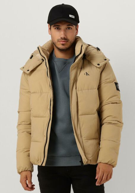 Beige CALVIN KLEIN Wattierte Jack ESSENTIALS NON DOWN JACKET - large