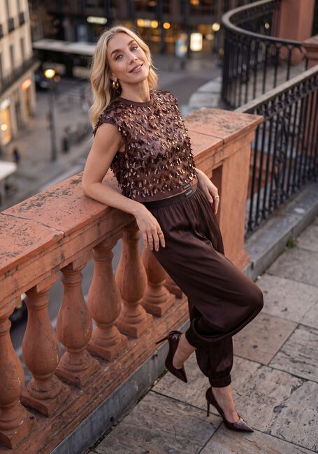 Braune HAUTE L'AMITI&Eacute; Hosen EVITA CROP HAREM PANT - large