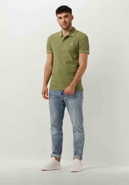 Grüne CALVIN KLEIN Polo-Shirt TIPPING SLIM POLO - large