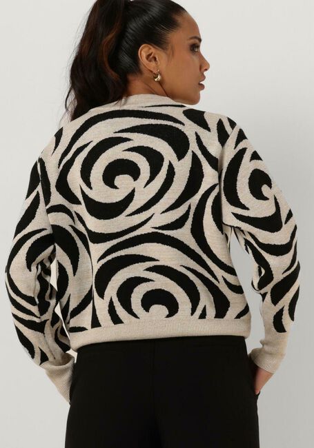 Schwarze SUMMUM Pullover MOCK NECK SWEATER BIG ROSE JACQUARD KNIT - large