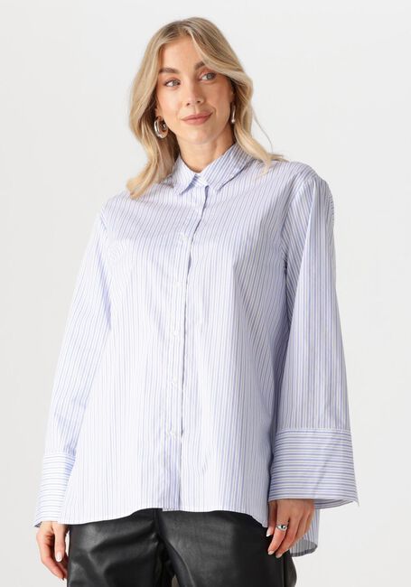 Hellblau NEO NOIR Blusen DITA MINI STRIPE SHIRT - large