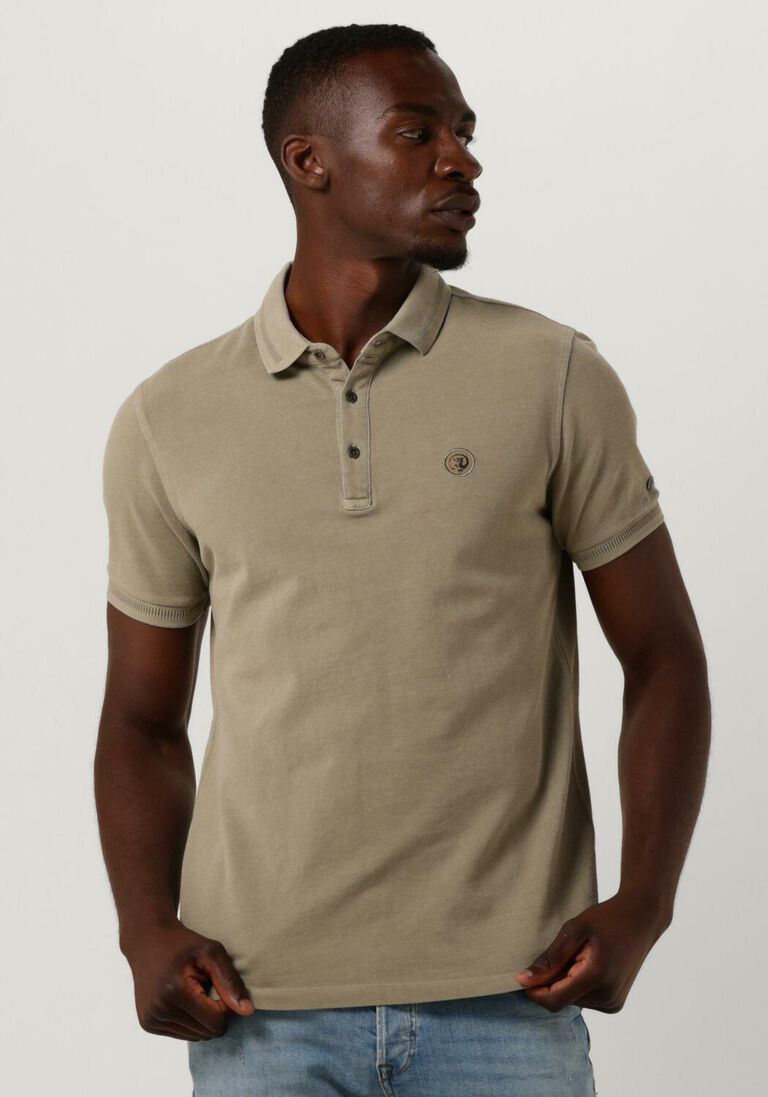olive cast iron polo-shirt short sleeve polo injected cotton pique