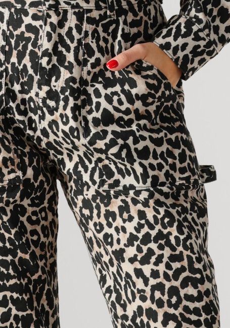 Braune COLOURFUL REBEL Straight leg jeans TINSLEY LEOPARD DENIM WORKER PANTS - large
