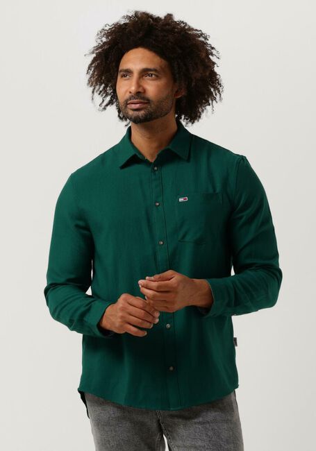 Dunkelgr&uuml;n TOMMY JEANS Overshirt TJM SOLID FLANNEL SHIRT - large