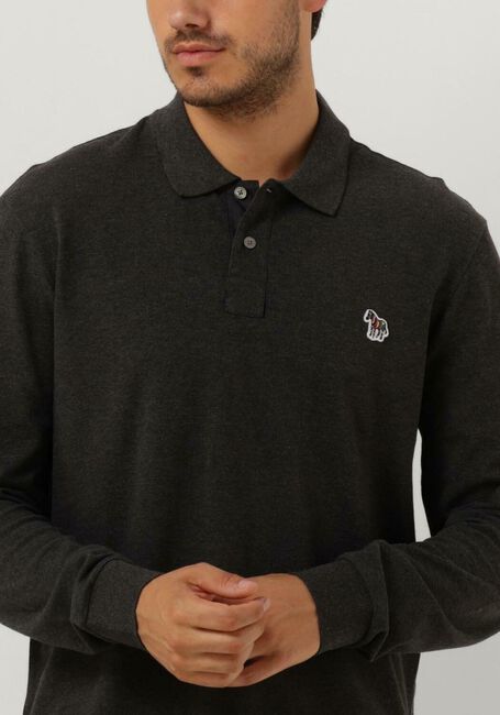 Graue PS PAUL SMITH Polo-Shirt MENS SLIM FIT LS POLO SHIRT ZEBRA - large