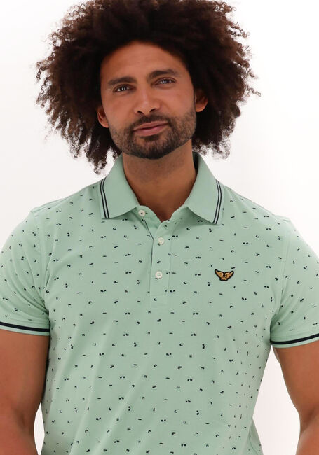 Grüne PME LEGEND Polo-Shirt SHORT SLEEVE POLO FINE PIQUE ALL OVER PRINT - large