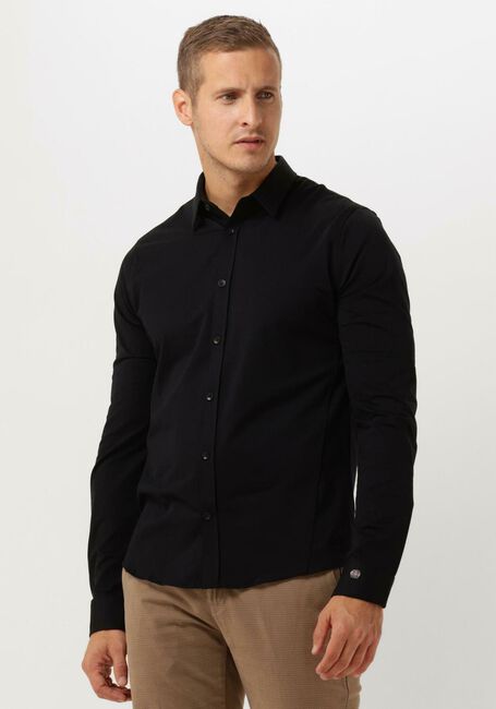 Schwarze CAST IRON Casual-Oberhemd LON SLEEVE SHIRT TWILL JERSEY 2 TONE - large