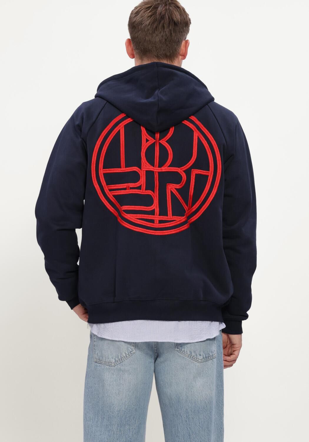 Dunkelblau WOODBIRD Sweatshirt WBPAW EMBLEM ZIP HOODIE - large