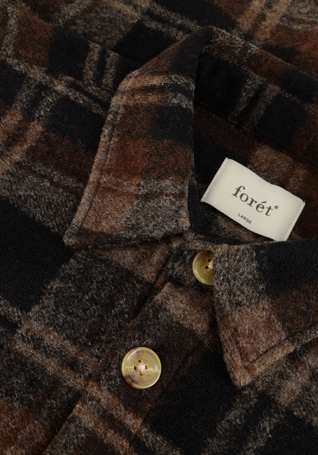 Braune FOR&Eacute;T Overshirt IVY WOOL OVERSHIRT - large