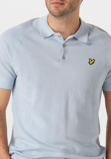 Hellblau LYLE & SCOTT Polo-Shirt LINEN BLEND KNITTED POLO - large