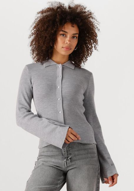 Graue MODSTRÖM Strickjacke HIROKIMD CARDIGAN - large