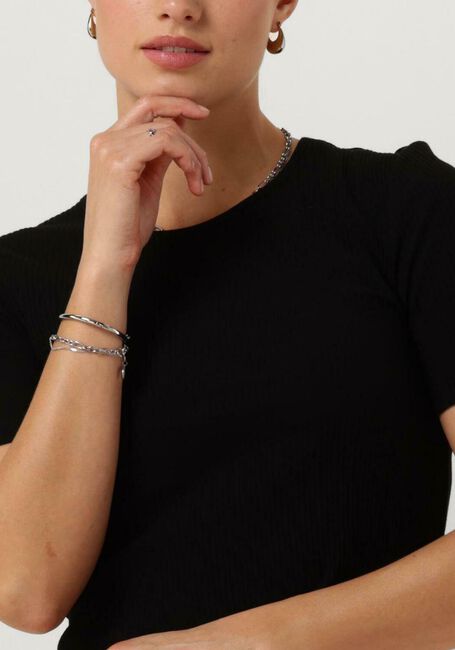 Schwarze ANOTHER LABEL Top ELYNE T-SHIRT S/S - large