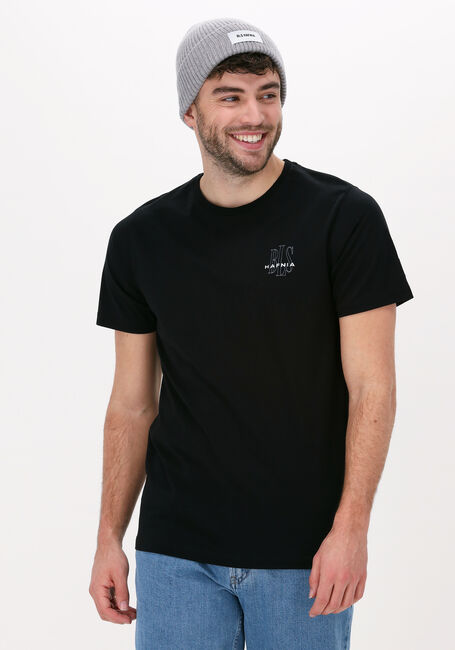 Schwarze BLS HAFNIA T-shirt MINI OUTLINE LOGO T-SHIRT - large