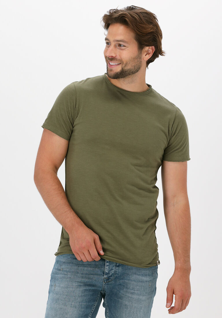 dunkelgrün dstrezzed t-shirt mc. queen basic tee slub jersey