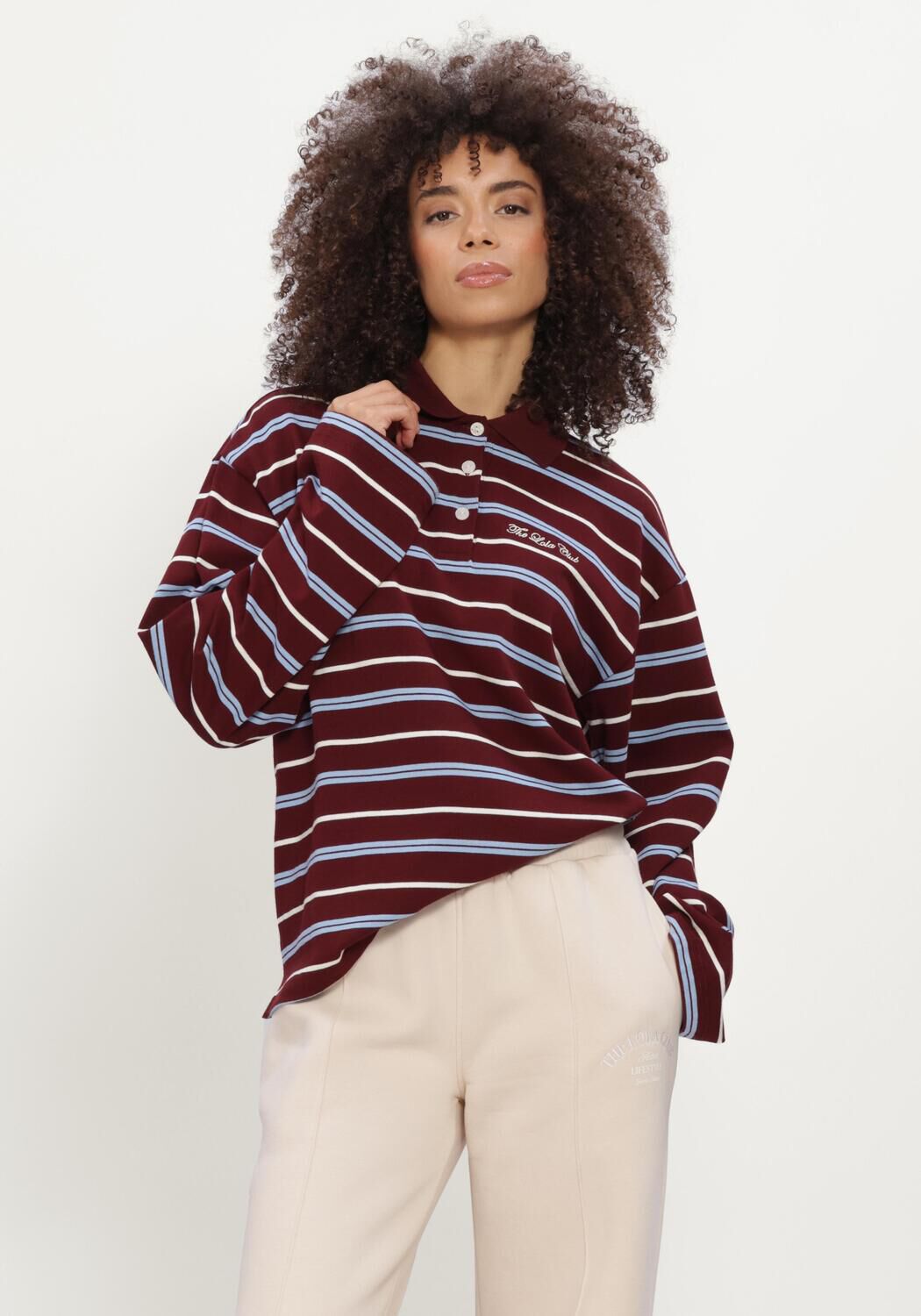 Bordeaux THE LOLA CLUB Pullover EMILIA POLO - large