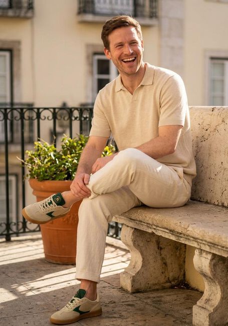 Creme SELECTED MEN Polo-Shirt SLHMATTIS SS KNIT SUN OPEN POLO NOOS - large