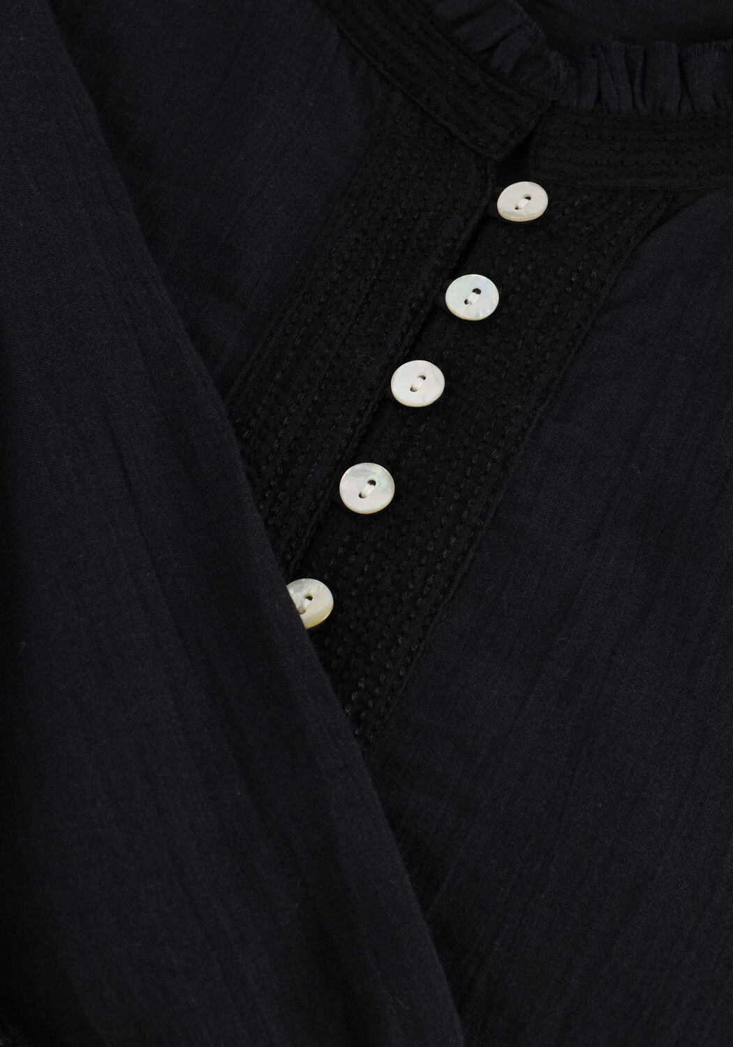 Schwarze RUBY TUESDAY Blusen IREM BLOUSE WITH SMALL PLEATS + BUTTONS PLACKET - large