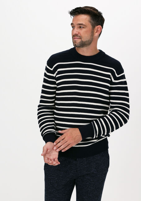 Blaue SCOTCH & SODA Pullover STRIPED STRUCTURE-KNITTED COTT - large