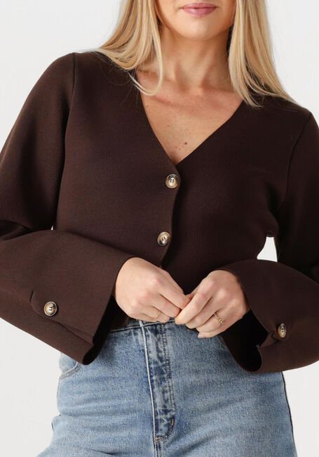 Braune NEO NOIR Strickjacke FULVIA KNIT BLOUSE - large