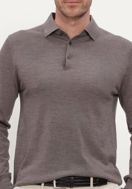 Taupe STEFANO LAURAN Pullover POLO BUTTON MERINO - large