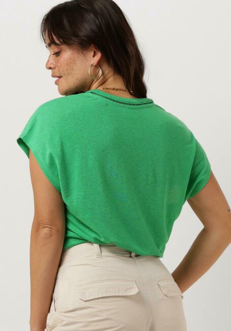Grüne SCOTCH & SODA Top V-NECK LADDER DETAIL LOOSE FIT T-SHIRT - large