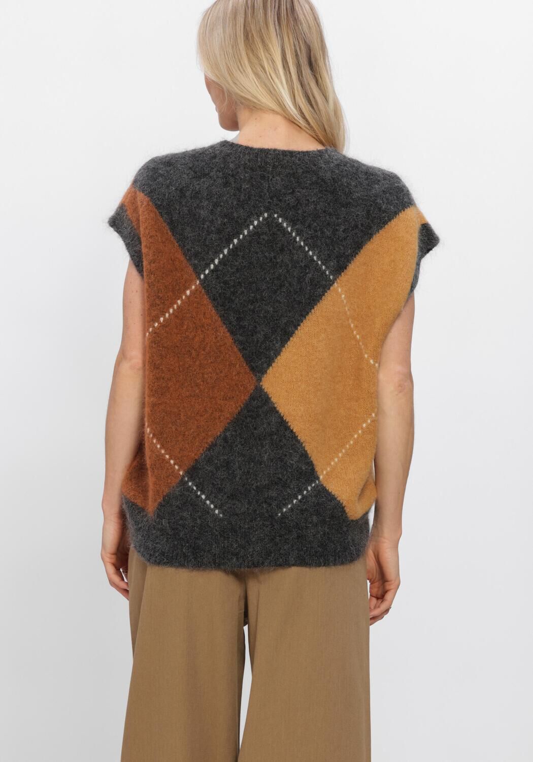 Graue WITHBLACK Gilet WBLVENUS HARLEKIN WAISTCOAT - large