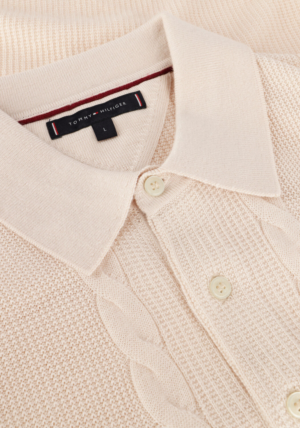 Beige TOMMY HILFIGER Polo-Shirt DC CABLE POLO - large
