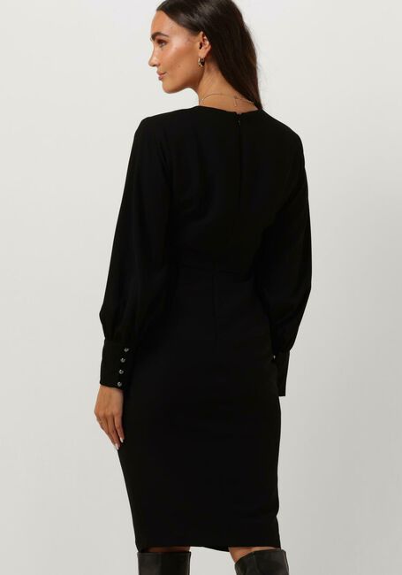 Schwarze ACCESS Minikleid RUCHED DRESS WITH V NECKLINE - large