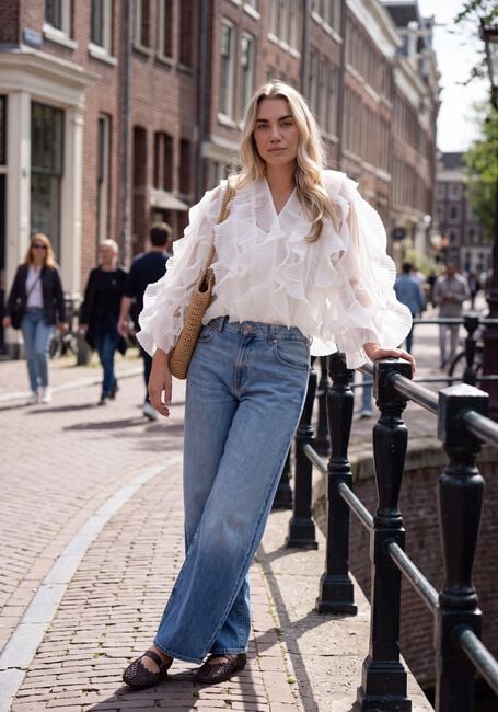 Nicht-gerade weiss DANTE6 Blusen DANTE6-PHORA TULLE RUFFLED TOP - large