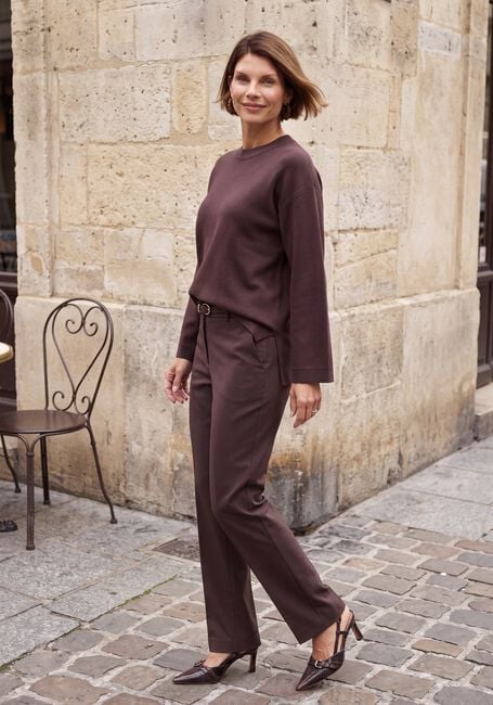 Braune OBJECT Hose OBJLISA MW STRAIGHT PANT NOOS - large