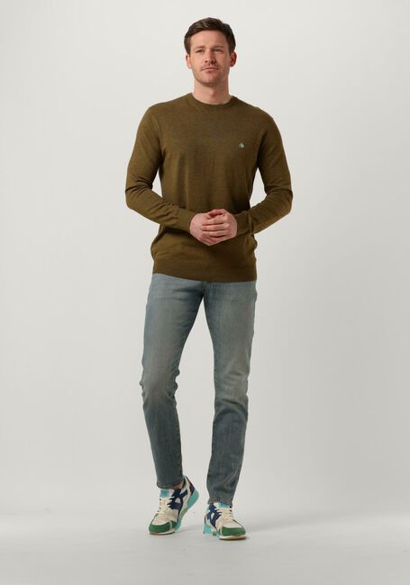 Khaki SCOTCH & SODA Pullover ESSENTIALS - ECOVERO VISCOSE-BLEND CREWNECK PULLOVER - large