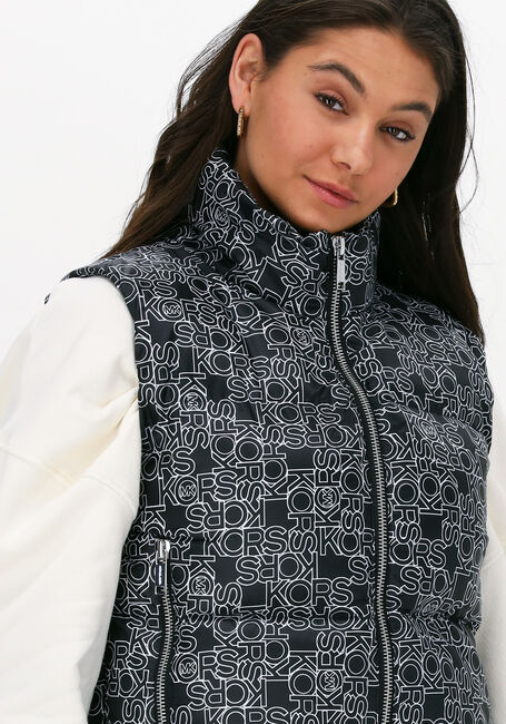Schwarze MICHAEL KORS Bodywarmer OUTLINE LOGO PUFFER VEST - large