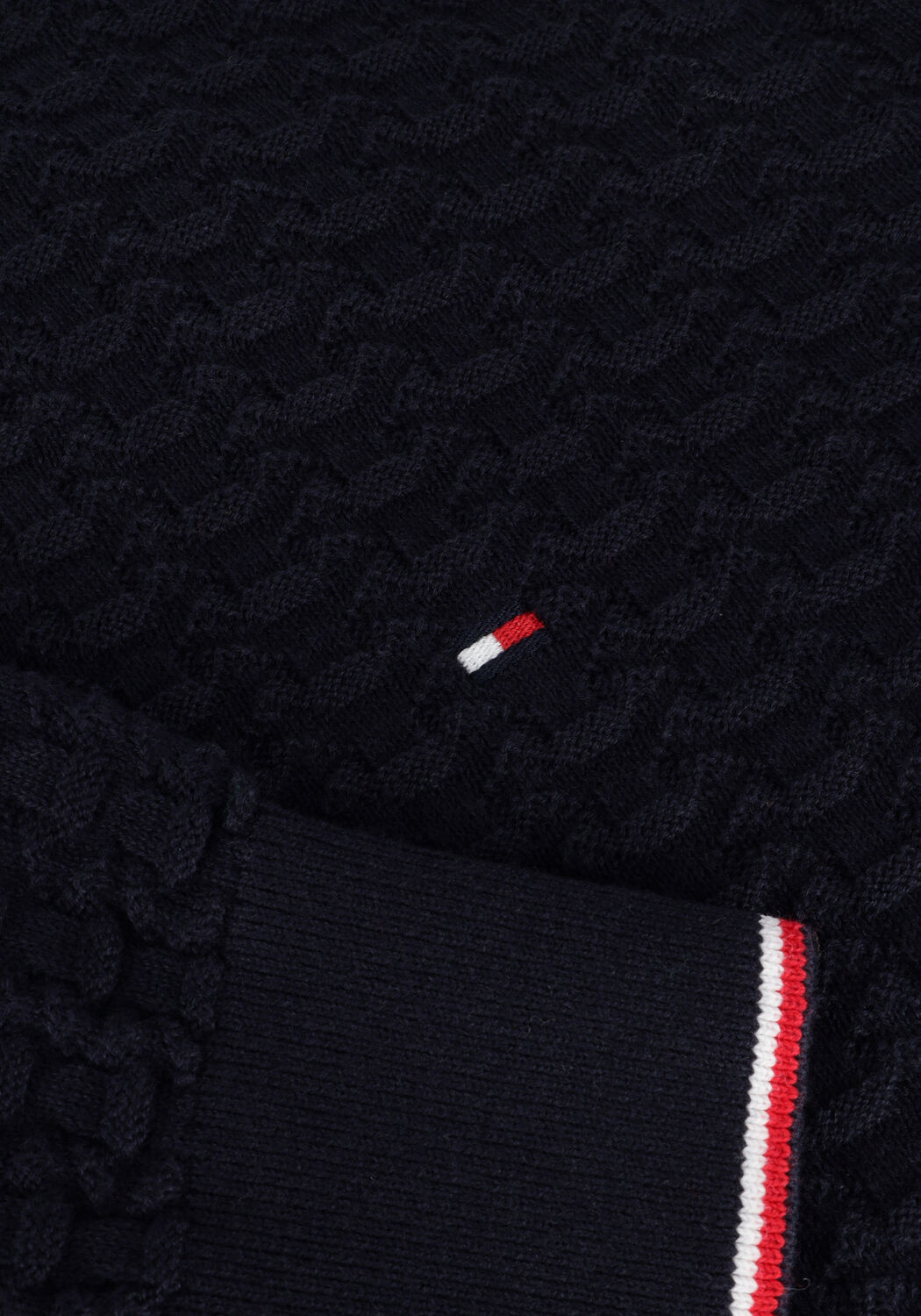 Dunkelblau TOMMY HILFIGER Pullover EXAGGERATED STRUCTURE CREW NECK - large