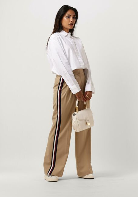 Beige TOMMY HILFIGER Weite Hose WIDE LEG PLEATED PANT - large