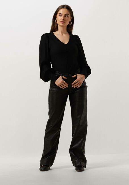 Schwarze GESTUZ Blusen RIFAGZ V-NECK BLOUSE - large
