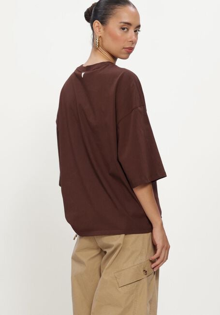 Braune ALIX THE LABEL Tops & T-shirts LADIES KNITTED THE LABEL OVERSIZED T-SHIRT - large