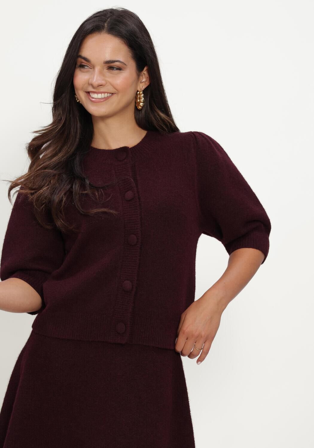 Bordeaux NOTRE-V Strickjacke NV-ILENA - large
