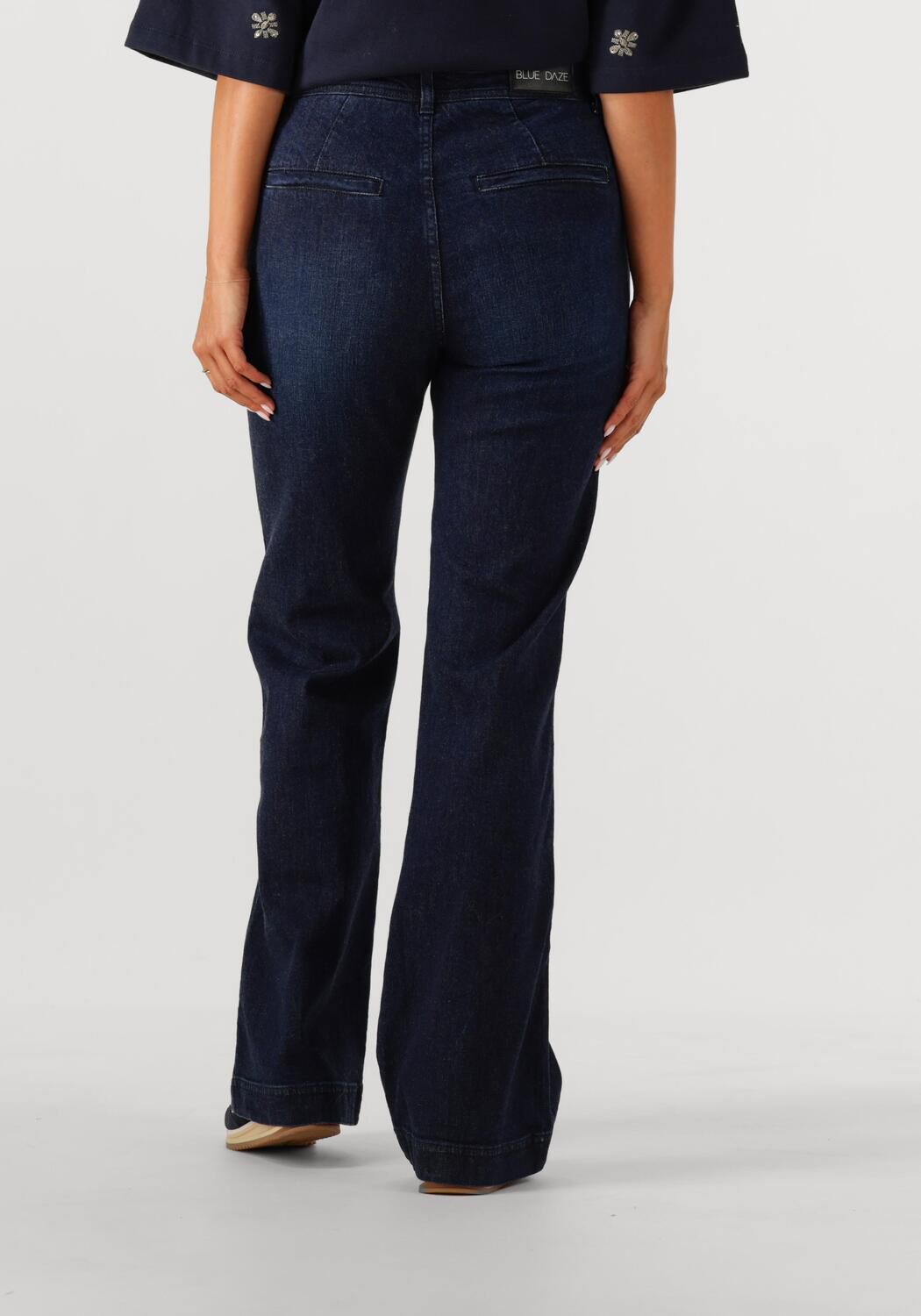 Dunkelblau SUMMUM Wide jeans BOOTCUT CROPPED LIGHT WEIGHT COTTON - large