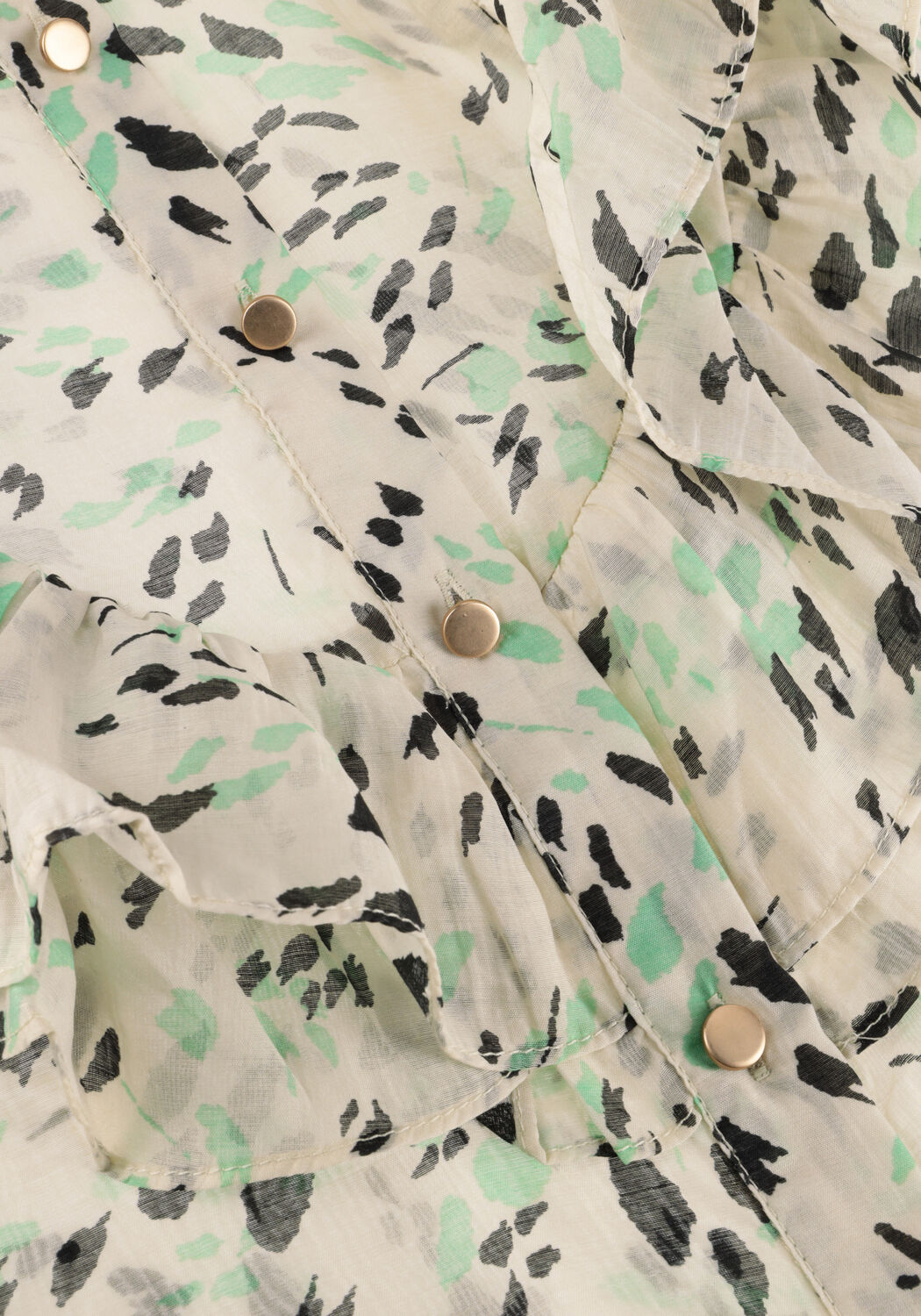 Minze SUMMUM Top BLOUSE GREEN SPOT PRINT SLEEVELESS - large