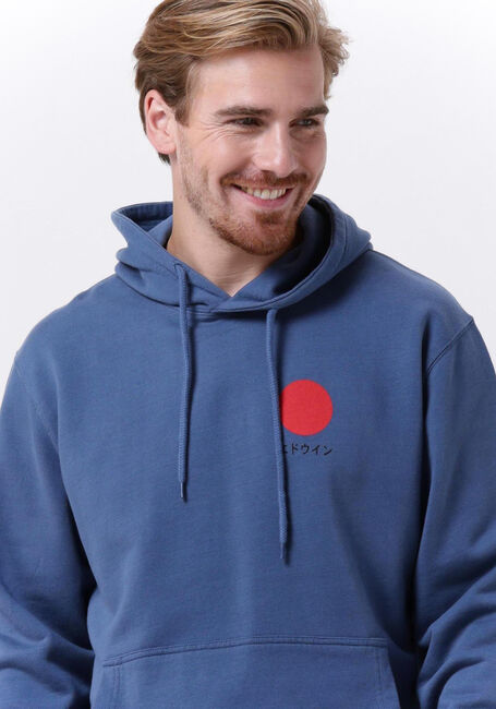 Blaue EDWIN Sweatshirt JAPANESE SUN HOODIE SWEAT HEAVY FELPA - large