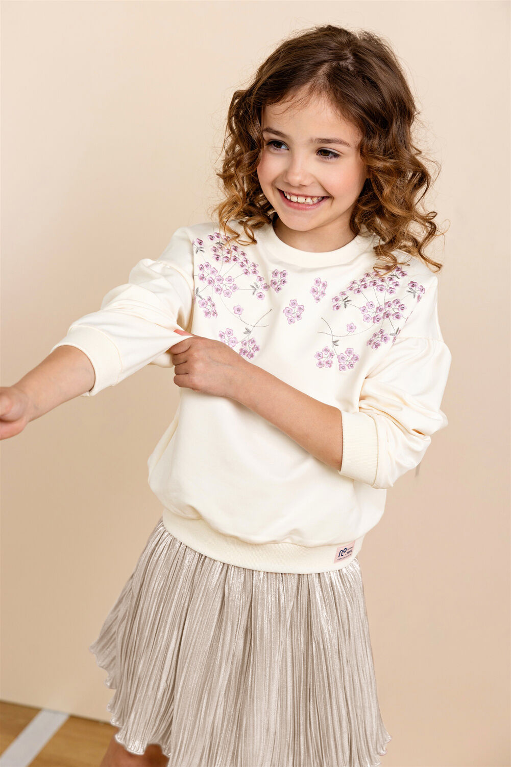 Goldfarbene NONO Minikleid NELE METALLIC PLISSEE SKIRT - large