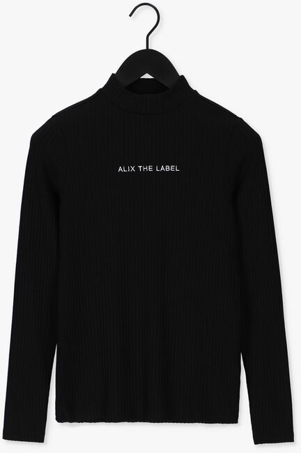Schwarze ALIX THE LABEL Top LADIES KNITTED RIB TURTLE NECK TOP - large