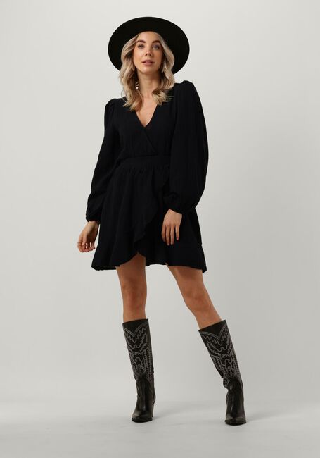 Schwarze ALIX THE LABEL Minikleid LADIES WOVEN FAKE WRAP DRESS - large