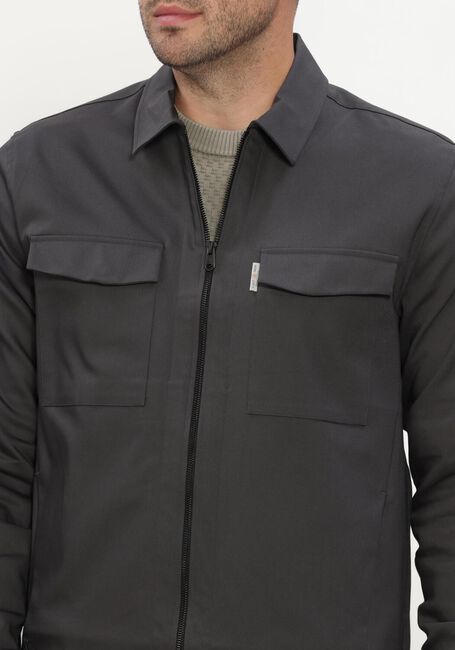 Dunkelgrau CAST IRON Overshirt LONG SLEEVE SHIRT TECH STRETCH - large