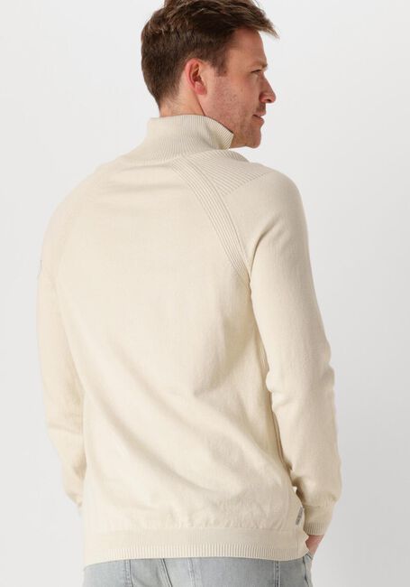 Beige CAST IRON Pullover HALF ZIP COLLAR COTTON STRETCH - large