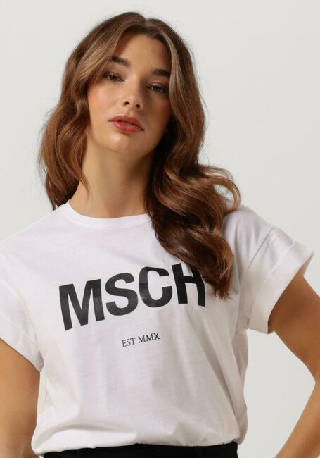 Weiße MSCH COPENHAGEN T-shirt ALVA ORGANIC MSCH STD TEE - large