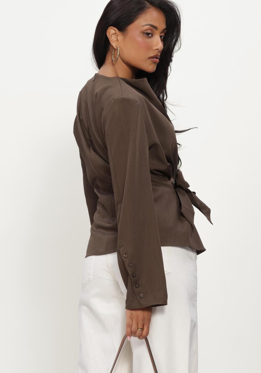 Dunkelgr&uuml;n CO'COUTURE Blusen LUNACC PLEAT TIE BLOUSE - large