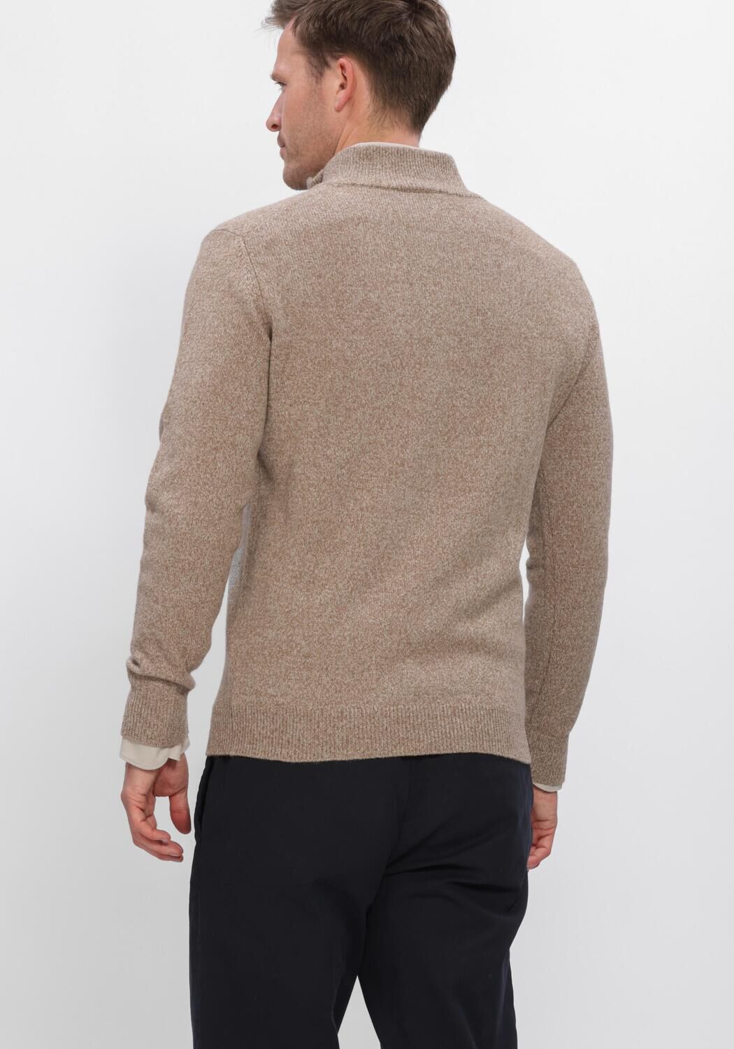Beige PROFUOMO Pullover PULLOVER HALF ZIP - large
